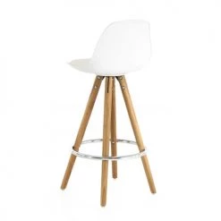 Zago Chaises Et Tabourets De Bar Chaise Plan De Travail à Coque Blanche Et Pieds Bois -Bancs Soldes chaise plan de travail a coque blanche et pieds bois 3
