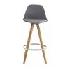 Zago Chaises Et Tabourets De Bar Chaise Plan De Travail à Coque Grise Et Pieds Bois -Bancs Soldes chaise plan de travail a coque grise et pieds bois 1