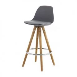 Zago Chaises Et Tabourets De Bar Chaise Plan De Travail à Coque Grise Et Pieds Bois -Bancs Soldes chaise plan de travail a coque grise et pieds bois 4