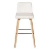 Zago Chaises Et Tabourets De Bar Chaise Plan De Travail Imitation Cuir Blanc Plaqué Chêne H68.5 Cm