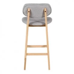 Zago Chaises Et Tabourets De Bar Chaise Plan De Travail Tissu Gris Et Pieds Chêne -Bancs Soldes chaise plan de travail tissu gris et pieds chene 3