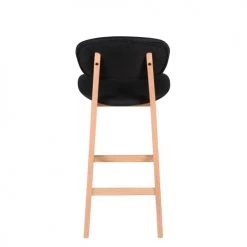 Zago Chaises Et Tabourets De Bar Chaise Plan De Travail Tissu Noir Et Pieds Chêne -Bancs Soldes chaise plan de travail tissu noir et pieds chene 4