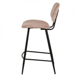 Zago Chaises Et Tabourets De Bar Chaise Plan De Travail Velours Beige Pieds Métal Noir H68 Cm -Bancs Soldes chaise plan de travail velours beige pieds metal noir h68 cm 2