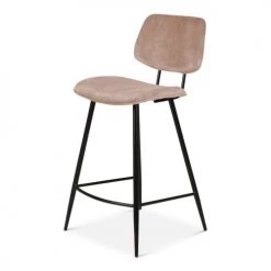 Zago Chaises Et Tabourets De Bar Chaise Plan De Travail Velours Beige Pieds Métal Noir H68 Cm -Bancs Soldes chaise plan de travail velours beige pieds metal noir h68 cm 4