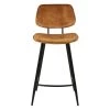 Zago Chaises Et Tabourets De Bar Chaise Plan De Travail Velours Ocre Pieds Métal Noir H68 Cm