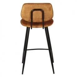 Zago Chaises Et Tabourets De Bar Chaise Plan De Travail Velours Ocre Pieds Métal Noir H68 Cm -Bancs Soldes chaise plan de travail velours ocre pieds metal noir h68 cm 4