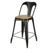 Maisons Du Monde Chaises Et Tabourets De Bar Chaise Pour îlot Central En Bois De Manguier Et Métal Noir Patiné H65 -Bancs Soldes chaise pour ilot central en bois de manguier et metal noir patine h65 1000 2 10 220016 1