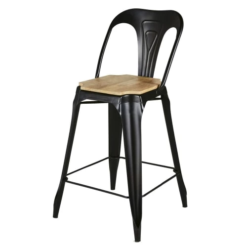 Maisons Du Monde Chaises Et Tabourets De Bar Chaise Pour îlot Central En Bois De Manguier Et Métal Noir Patiné H65 3 Maisons Du Monde Chaises Et Tabourets De Bar Chaise Pour îlot Central En Bois De Manguier Et Métal Noir Patiné H65