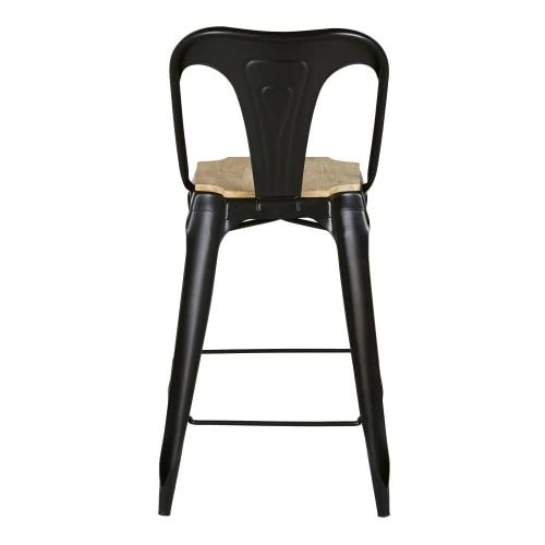 Maisons Du Monde Chaises Et Tabourets De Bar Chaise Pour îlot Central En Bois De Manguier Et Métal Noir Patiné H65 5 Maisons Du Monde Chaises Et Tabourets De Bar Chaise Pour îlot Central En Bois De Manguier Et Métal Noir Patiné H65 – Image 3