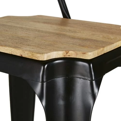 Maisons Du Monde Chaises Et Tabourets De Bar Chaise Pour îlot Central En Bois De Manguier Et Métal Noir Patiné H65 6 Maisons Du Monde Chaises Et Tabourets De Bar Chaise Pour îlot Central En Bois De Manguier Et Métal Noir Patiné H65 – Image 4