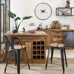 Maisons Du Monde Chaises Et Tabourets De Bar Chaise Pour îlot Central En Bois De Manguier Et Métal Noir Patiné H65 12 Maisons Du Monde Chaises Et Tabourets De Bar Chaise Pour îlot Central En Bois De Manguier Et Métal Noir Patiné H65 -Bancs Soldes chaise pour ilot central en bois de manguier et metal noir patine h65 1000 2 10 220016 6