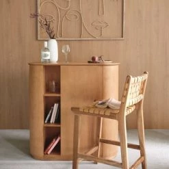 Maisons Du Monde Chaises Et Tabourets De Bar Chaise Pour îlot Central En Cuir De Buffle Caramel Et Bois De Manguier Et Acacia H65 -Bancs Soldes chaise pour ilot central en cuir de buffle caramel et bois de manguier et acacia h65 1000 2 36 219591 5