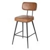 Maisons Du Monde Chaises Et Tabourets De Bar Chaise Pour îlot Central En Cuir De Chèvre Marron Et Métal Noir H65 -Bancs Soldes chaise pour ilot central en cuir de chevre marron et metal noir h65 1000 4 10 209971 1