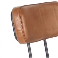 Maisons Du Monde Chaises Et Tabourets De Bar Chaise Pour îlot Central En Cuir De Chèvre Marron Et Métal Noir H65 -Bancs Soldes chaise pour ilot central en cuir de chevre marron et metal noir h65 1000 4 10 209971 4