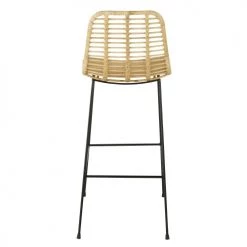 Maisons Du Monde Chaises Et Tabourets De Bar Chaise Pour îlot Central En Rotin Et Métal Noir H65 -Bancs Soldes chaise pour ilot central en rotin et metal noir h65 1000 6 22 219782 4