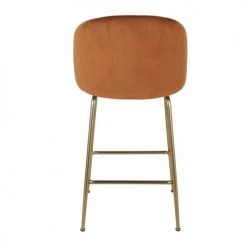 Maisons Du Monde Chaises Et Tabourets De Bar Chaise Pour îlot Central En Velours Orange écureuil -Bancs Soldes chaise pour ilot central en velours orange ecureuil 1000 4 7 216159 4