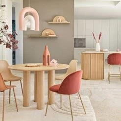 Maisons Du Monde Chaises Et Tabourets De Bar Chaise Pour îlot Central En Velours Terracotta H65 -Bancs Soldes chaise pour ilot central en velours terracotta h65 1000 6 9 216161 5