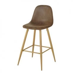 Maisons Du Monde Chaises Et Tabourets De Bar Chaise Pour îlot Central Style Scandinave En Suédine Marron Effet Vieilli H66