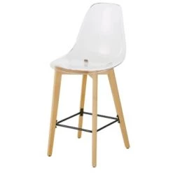 Maisons Du Monde Chaises Et Tabourets De Bar Chaise Pour îlot Central Style Scandinave Blanche Et Chêne H66 -Bancs Soldes chaise pour ilot central transparente ice 1000 12 36 209792 1