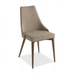 Angel Cerda Chaises Et Tabourets De Bar Chaise Tissu Beige Et Bois Couleur Noyer