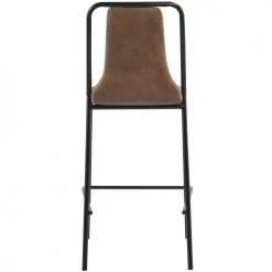 Moloo Chaises Et Tabourets De Bar Chaises De Bar Industrielle Microfibre Vintage Maron/métal Noir (x2) -Bancs Soldes chaises de bar industrielle microfibre vintage maron metal noir x2 2