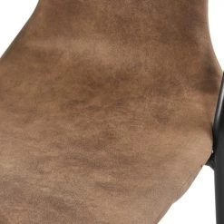 Moloo Chaises Et Tabourets De Bar Chaises De Bar Industrielle Microfibre Vintage Maron/métal Noir (x2) -Bancs Soldes chaises de bar industrielle microfibre vintage maron metal noir x2 3