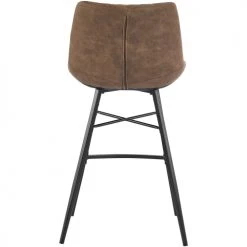 Moloo Chaises Et Tabourets De Bar Chaises De Bar Industrielle Microfibre Vintage Marron/métal Noir (x2) -Bancs Soldes chaises de bar industrielle microfibre vintage marron metal noir x2 2