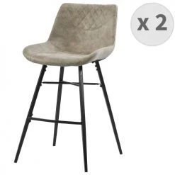 Moloo Chaises Et Tabourets De Bar Chaises De Bar Industrielle Vintage Marron Clair/métal Noir (x2)