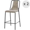 Moloo Chaises Et Tabourets De Bar Chaises De Bar Industrielle Vintage Marron Clair/métal Noir (x2)