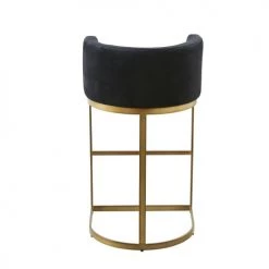 Maisons Du Monde Chaises Et Tabourets De Bar Fauteuil De Bar En Velours Noir Et Métal Coloris Laiton H75 -Bancs Soldes fauteuil de bar en velours noir et metal coloris laiton h75 1000 4 6 198938 4