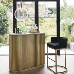 Maisons Du Monde Chaises Et Tabourets De Bar Fauteuil De Bar En Velours Noir Et Métal Coloris Laiton H75 -Bancs Soldes fauteuil de bar en velours noir et metal coloris laiton h75 1000 4 6 198938 6