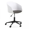 Oviala Chaises De Bureau Fauteuil De Bureau à Roulettes Pivotant Blanc -Bancs Soldes fauteuil de bureau a roulettes pivotant blanc 1