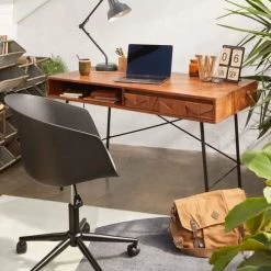 Oviala Chaises De Bureau Fauteuil De Bureau à Roulettes Pivotant Noir -Bancs Soldes fauteuil de bureau a roulettes pivotant noir 2