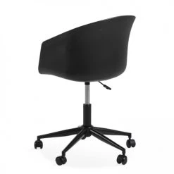 Oviala Chaises De Bureau Fauteuil De Bureau à Roulettes Pivotant Noir -Bancs Soldes fauteuil de bureau a roulettes pivotant noir 3