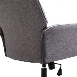 Homcom Chaises De Bureau Fauteuil De Bureau Capitonné Tissu Gris Chiné -Bancs Soldes fauteuil de bureau capitonne tissu gris chine 2