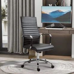 Vinsetto Chaises De Bureau Fauteuil De Bureau Direction Piètement Chromé Accoudoirs Tapissés Noir 9 Vinsetto Chaises De Bureau Fauteuil De Bureau Direction Piètement Chromé Accoudoirs Tapissés Noir -Bancs Soldes fauteuil de bureau direction pietement chrome accoudoirs tapisses noir 1