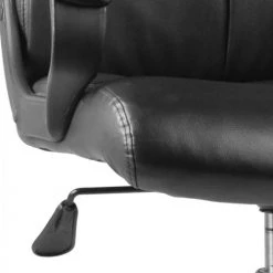 Meubletmoi Chaises De Bureau Fauteuil De Bureau En Simili Noir Avec Accoudoirs Rembourrés -Bancs Soldes fauteuil de bureau en simili noir avec accoudoirs rembourres 3