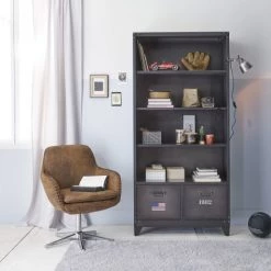 Maisons Du Monde Chaises De Bureau Fauteuil De Bureau En Suédine Marron -Bancs Soldes fauteuil de bureau en suedine marron 1000 14 1 143460 9