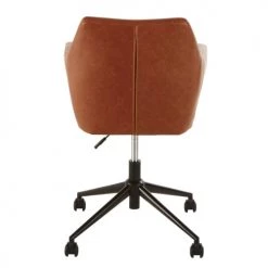 Maisons Du Monde Chaises De Bureau Fauteuil De Bureau En Textile Enduit Marron Vieilli -Bancs Soldes fauteuil de bureau en textile enduit marron vieilli 1000 3 37 165923 7