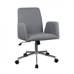 Meubletmoi Chaises De Bureau Fauteuil De Bureau En Tissu Gris Anthracite Avec Roulettes