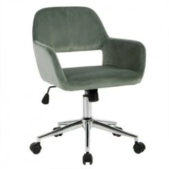 Calicosy Chaises De Bureau Fauteuil De Bureau En Velours Ajustable - Vert