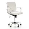 HOMN Chaises De Bureau Fauteuil De Bureau Inclinable Blanc, Cuir Synthétique