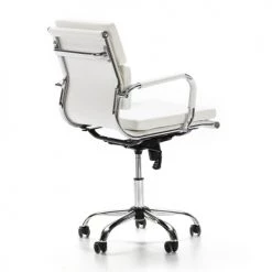 HOMN Chaises De Bureau Fauteuil De Bureau Inclinable Blanc, Cuir Synthétique -Bancs Soldes fauteuil de bureau inclinable blanc cuir synthetique 14