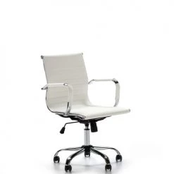HOMN Chaises De Bureau Fauteuil De Bureau Inclinable Blanc,cuir Synthétique