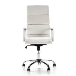 HOMN Chaises De Bureau Fauteuil De Bureau Inclinable Blanc, Cuir Synthétique -Bancs Soldes fauteuil de bureau inclinable blanc cuir synthetique 2
