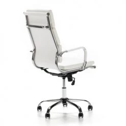 HOMN Chaises De Bureau Fauteuil De Bureau Inclinable Blanc, Cuir Synthétique -Bancs Soldes fauteuil de bureau inclinable blanc cuir synthetique 3