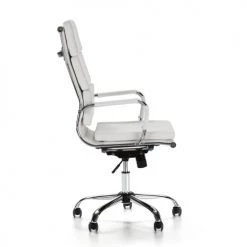 HOMN Chaises De Bureau Fauteuil De Bureau Inclinable Blanc, Cuir Synthétique -Bancs Soldes fauteuil de bureau inclinable blanc cuir synthetique 4