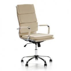 HOMN Chaises De Bureau Fauteuil De Bureau Inclinable Taupe, Cuir Synthétique