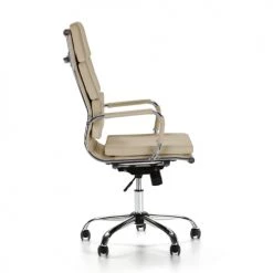 HOMN Chaises De Bureau Fauteuil De Bureau Inclinable Taupe, Cuir Synthétique -Bancs Soldes fauteuil de bureau inclinable taupe cuir synthetique 3