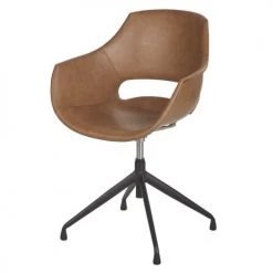 Maisons Du Monde Chaises De Bureau Fauteuil De Bureau Marron Imitation Cuir Vieilli